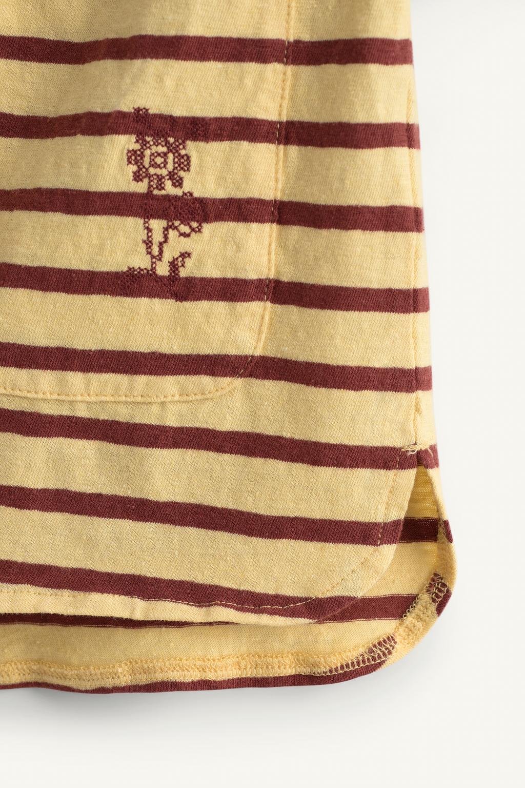 Футболка в полоску limited edition с вышитым цветком