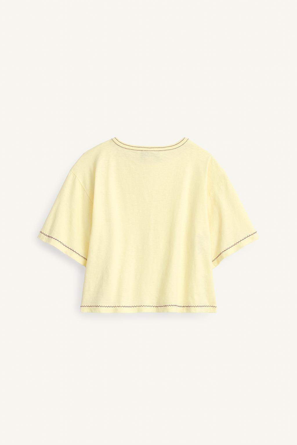 Футболка из хлопка и льна с вышивкой limited edition