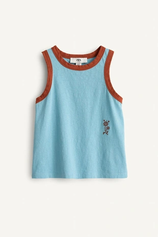 Рубашка без рукавов с цветочной вышивкой limited edition- Заказать в России