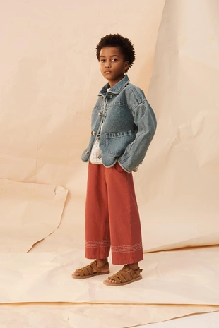 Прямые брюки limited edition с контрастной строчкой- Заказать в России