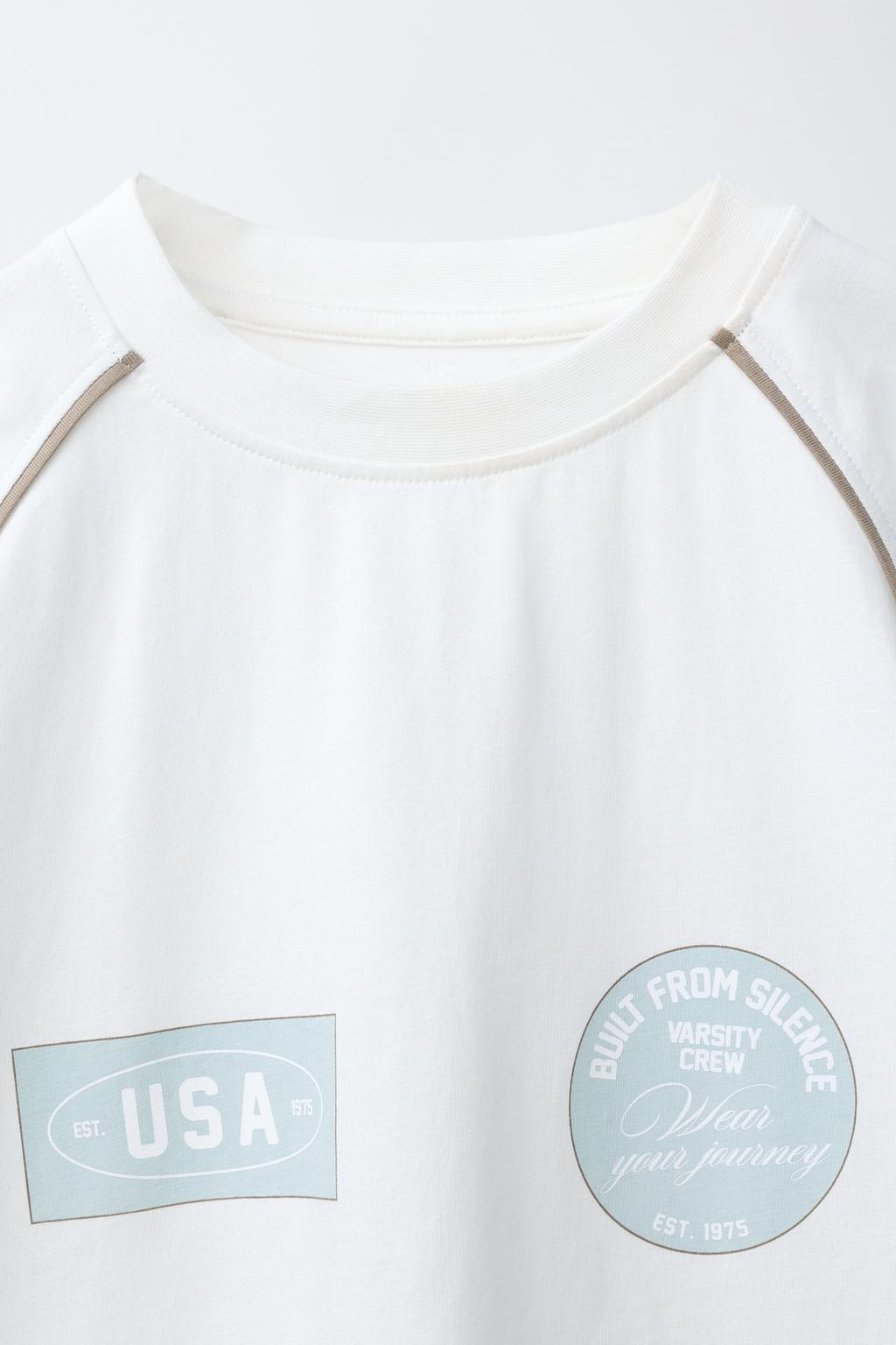 ФУТБОЛКА С РУКАВАМИ РЕГЛАН И НАДПИСЬЮ