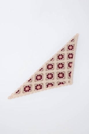 Бандана с цветочным кружевом кроше- Заказать в России