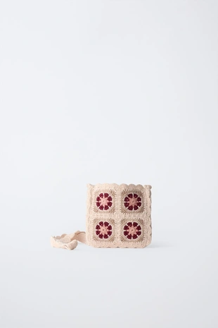 Сумочка из кружева кроше с цветочным узором- Заказать в России