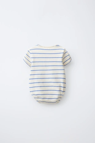 Боди в полоску с воротником на пуговицах- Заказать в России