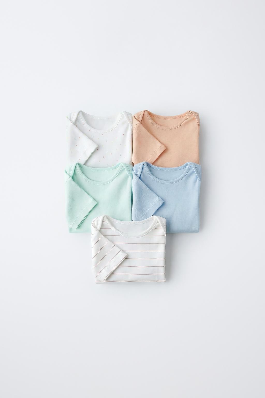 НАБОР ИЗ ПЯТИ БОДИ С КАПЛЯМИ И ПОЛОСКАМИ