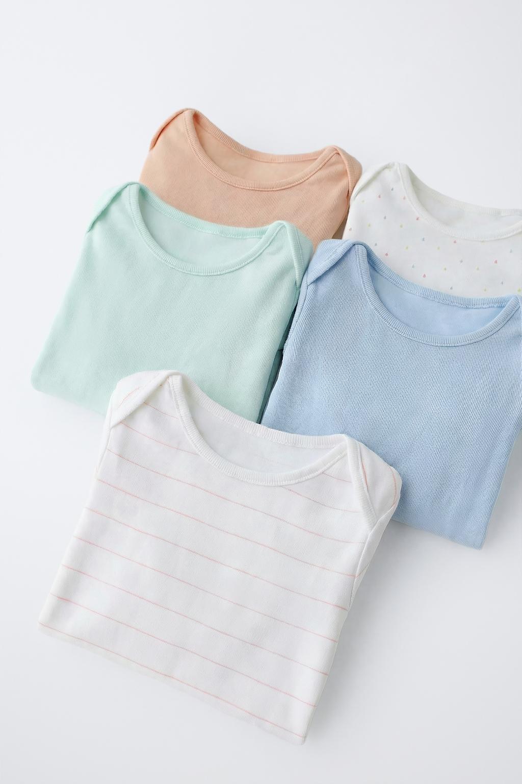 НАБОР ИЗ ПЯТИ БОДИ С КАПЛЯМИ И ПОЛОСКАМИ