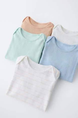 Набор из пяти боди с каплями и полосками- Заказать в России