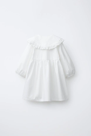 Платье из поплина с вышитым воротником- Заказать в России