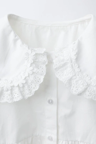 Платье из поплина с вышитым воротником- Заказать в России