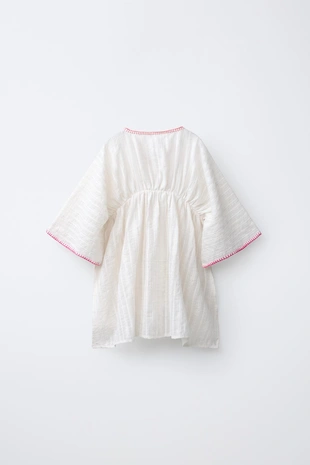 Кафтан с блеском и контрастными деталями- Заказать в России