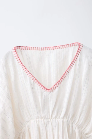 Кафтан с блеском и контрастными деталями- Заказать в России