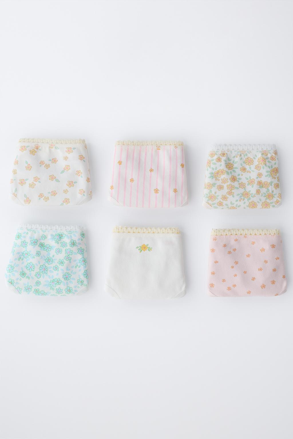 1,5–6 ЛЕТ/ НАБОР ИЗ ШЕСТИ ТРУСОВ С ЦВЕТОЧНЫМ ПРИНТОМ
