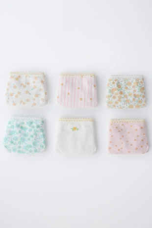 1,5–6 лет/ набор из шести трусов с цветочным принтом- Заказать в России