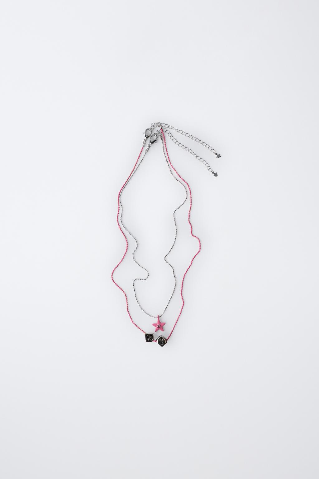 НАБОР ИЗ ДВУХ ОЖЕРЕЛИЙ С КУБИКАМИ И ЗВЕЗДАМИ