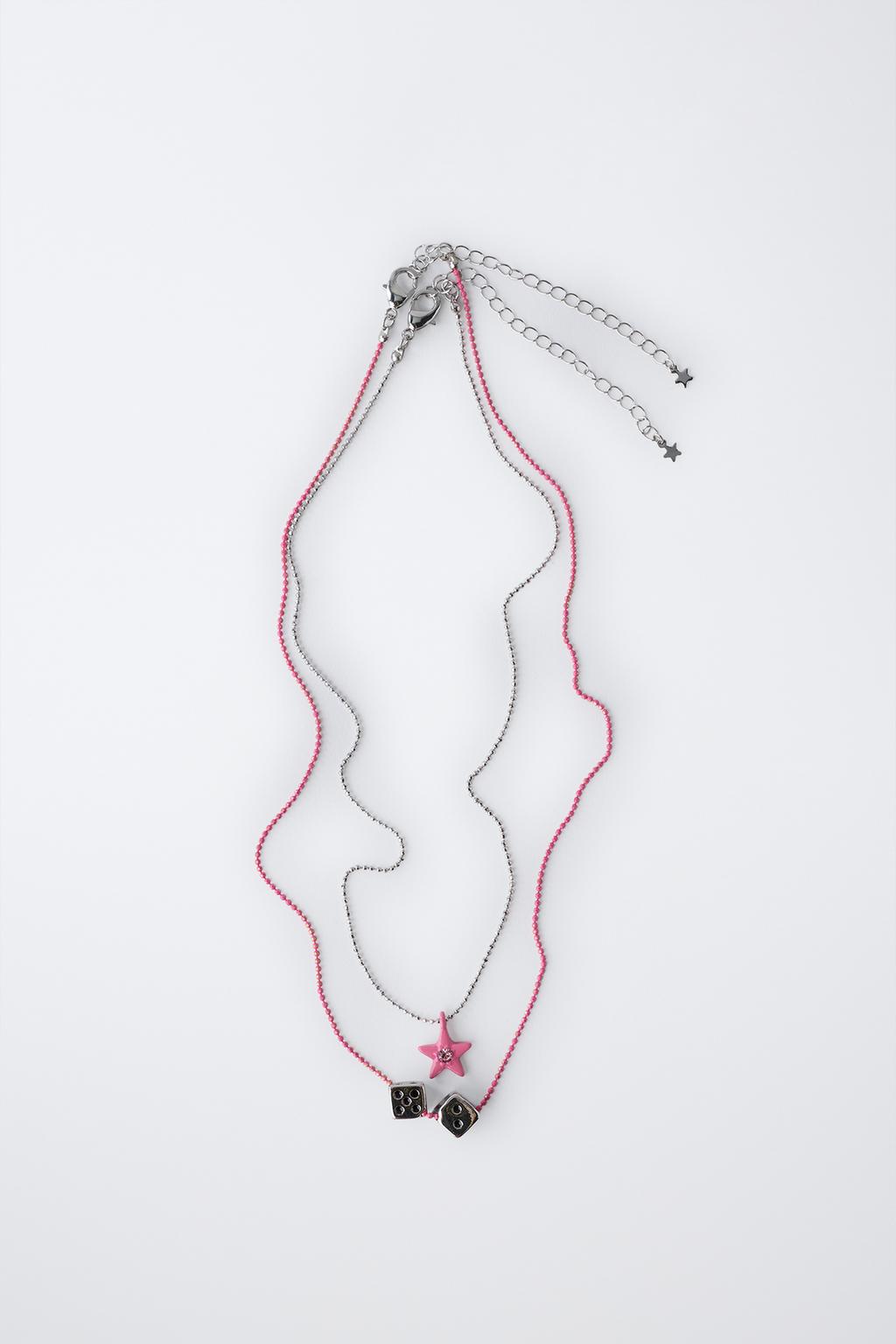 НАБОР ИЗ ДВУХ ОЖЕРЕЛИЙ С КУБИКАМИ И ЗВЕЗДАМИ