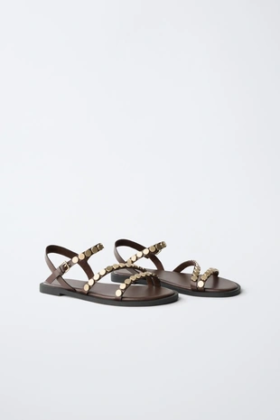 Босоножки с заклепками- Заказать в России