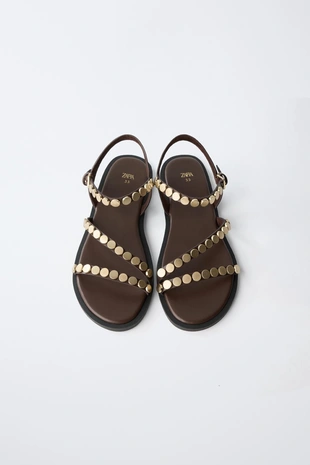 Босоножки с заклепками- Заказать в России