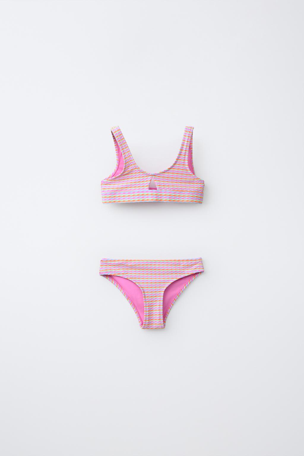 6-14 ЛЕТ/ БИКИНИ В ПОЛОСКУ СО СТРУКТУРНЫМ УЗОРОМ