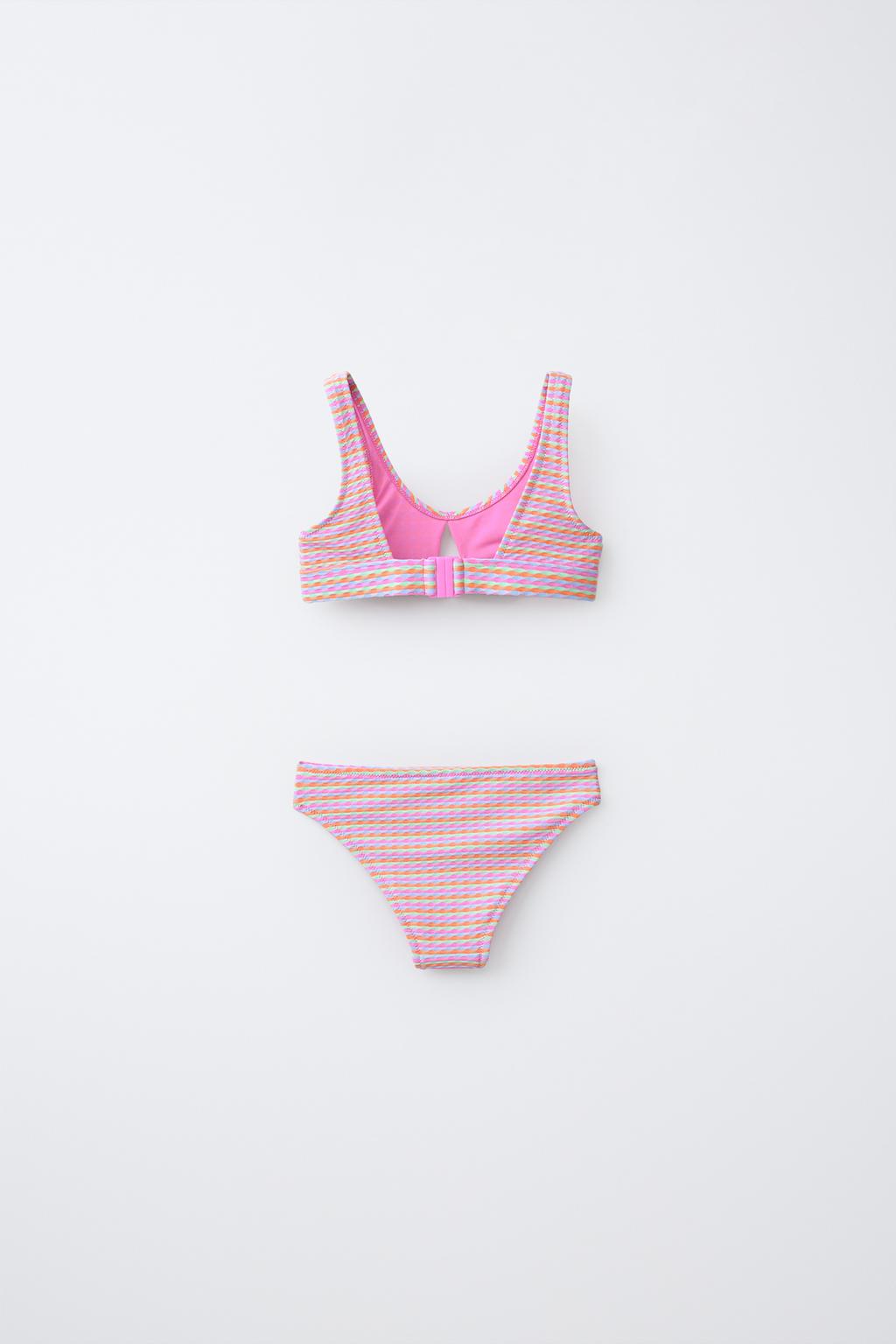 6-14 ЛЕТ/ БИКИНИ В ПОЛОСКУ СО СТРУКТУРНЫМ УЗОРОМ