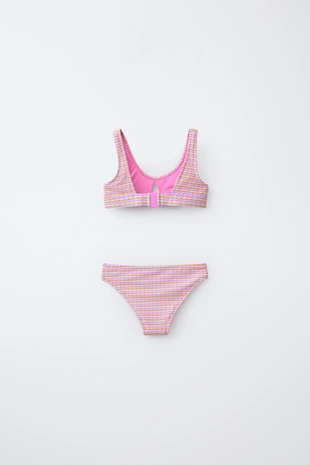 6-14 лет/ бикини в полоску со структурным узором- Заказать в России