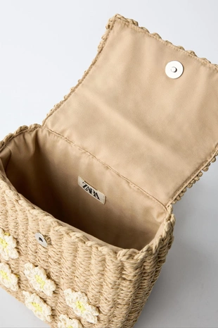 Рюкзак из рафии с цветами- Заказать в России