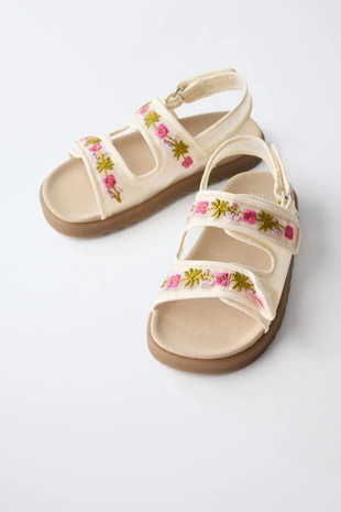 Босоножки с вышивкой- Заказать в России