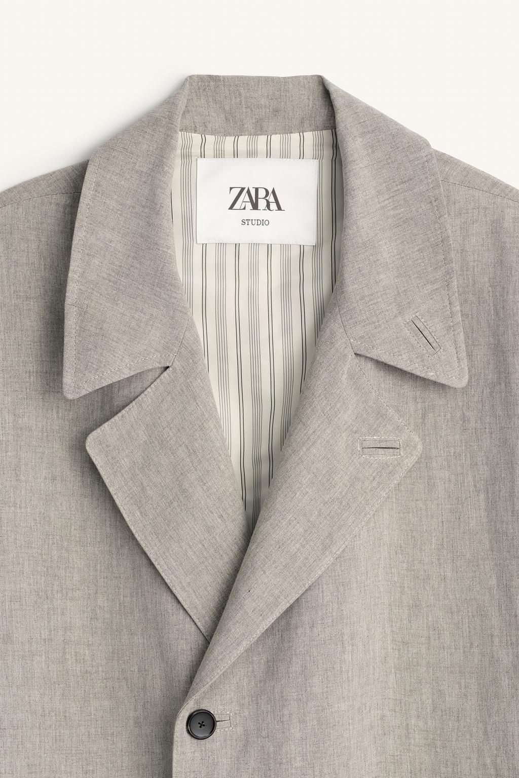 Парка свободного кроя из вискозы и льна