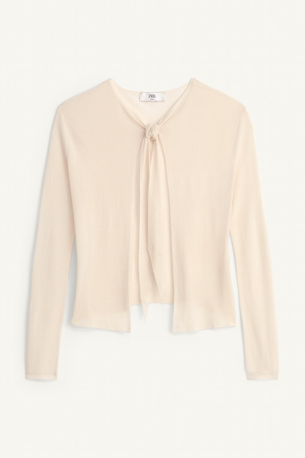 Кардиган из тонкого вязаного полотна с завязками limited edition