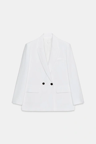 Двубортный блейзер оверсайз с подплечниками- Заказать в России