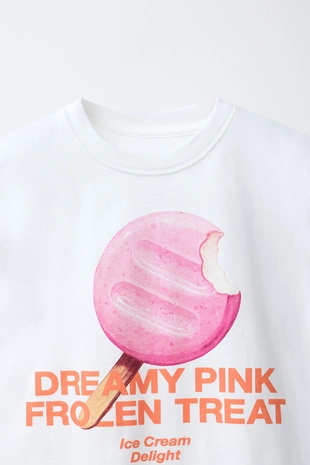 Футболка с принтом «моти»- Заказать в России