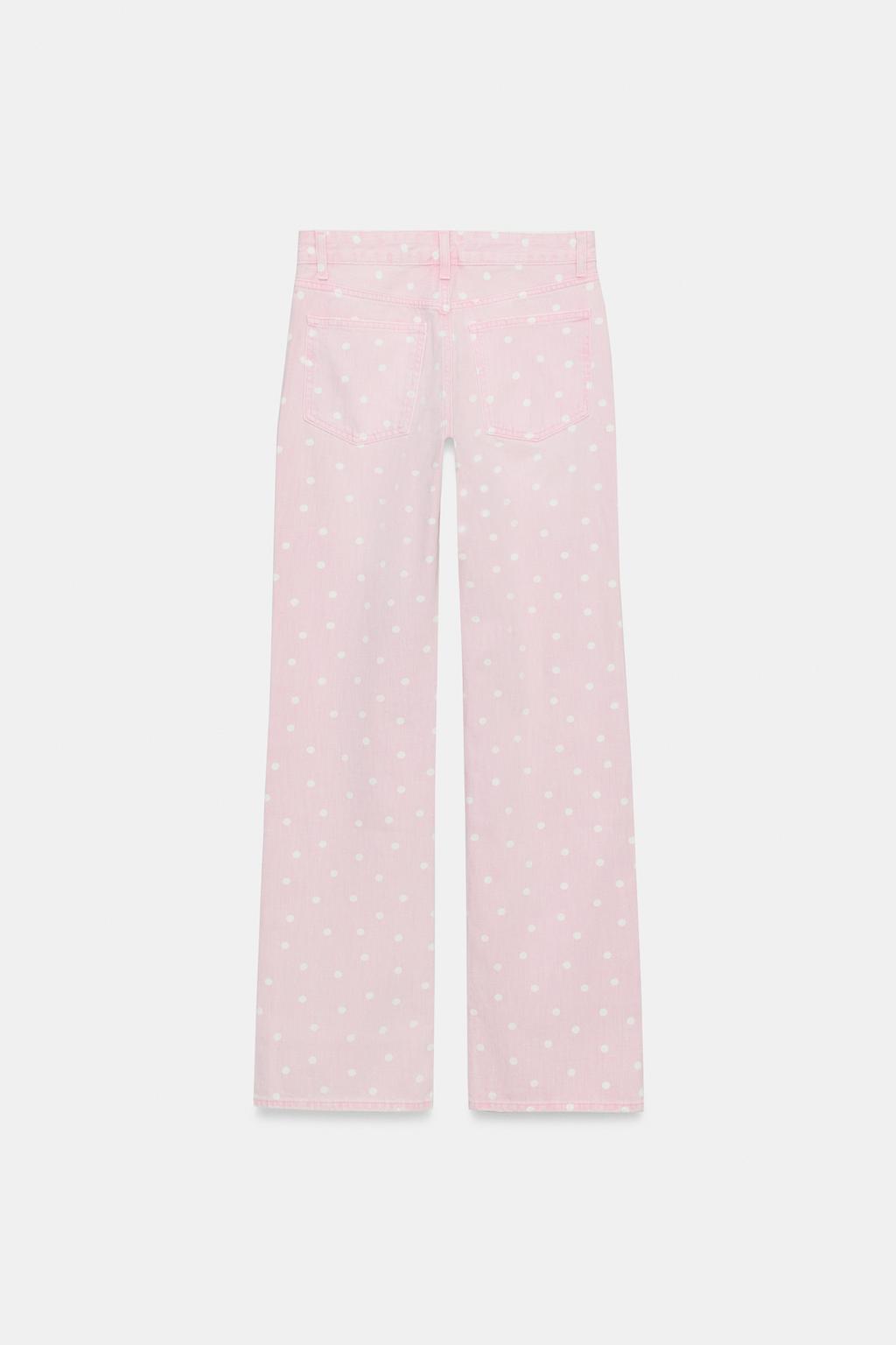 ДЖИНСЫ TRF WIDE-LEG С НИЗКОЙ ПОСАДКОЙ И ГОРОШКОМ