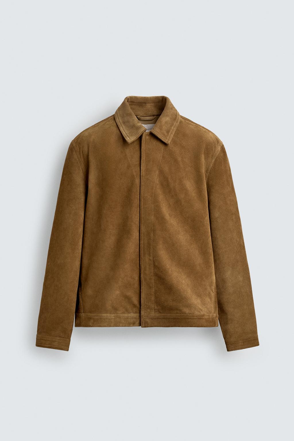 КУРТКА-РУБАШКА ИЗ ЗАМШИ КЛАССИЧЕСКОГО КРОЯ