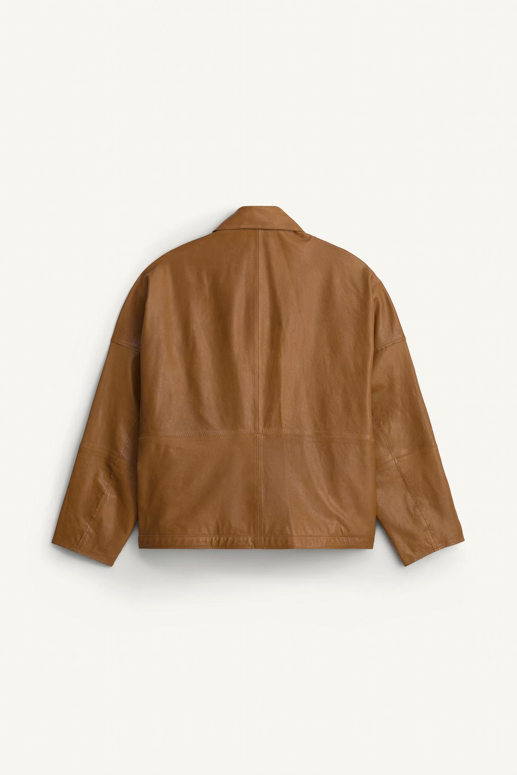 Удобная куртка из натуральной кожи свободного кроя