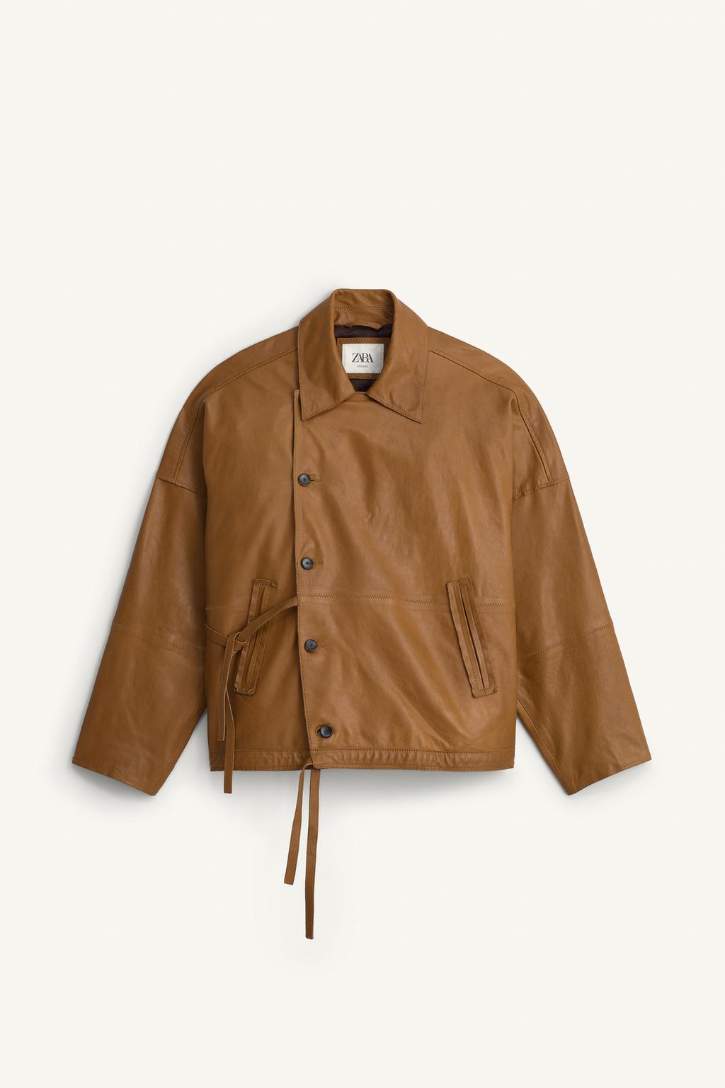 Удобная куртка из натуральной кожи свободного кроя