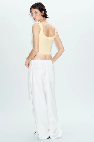 Топ в рубчик с воланами