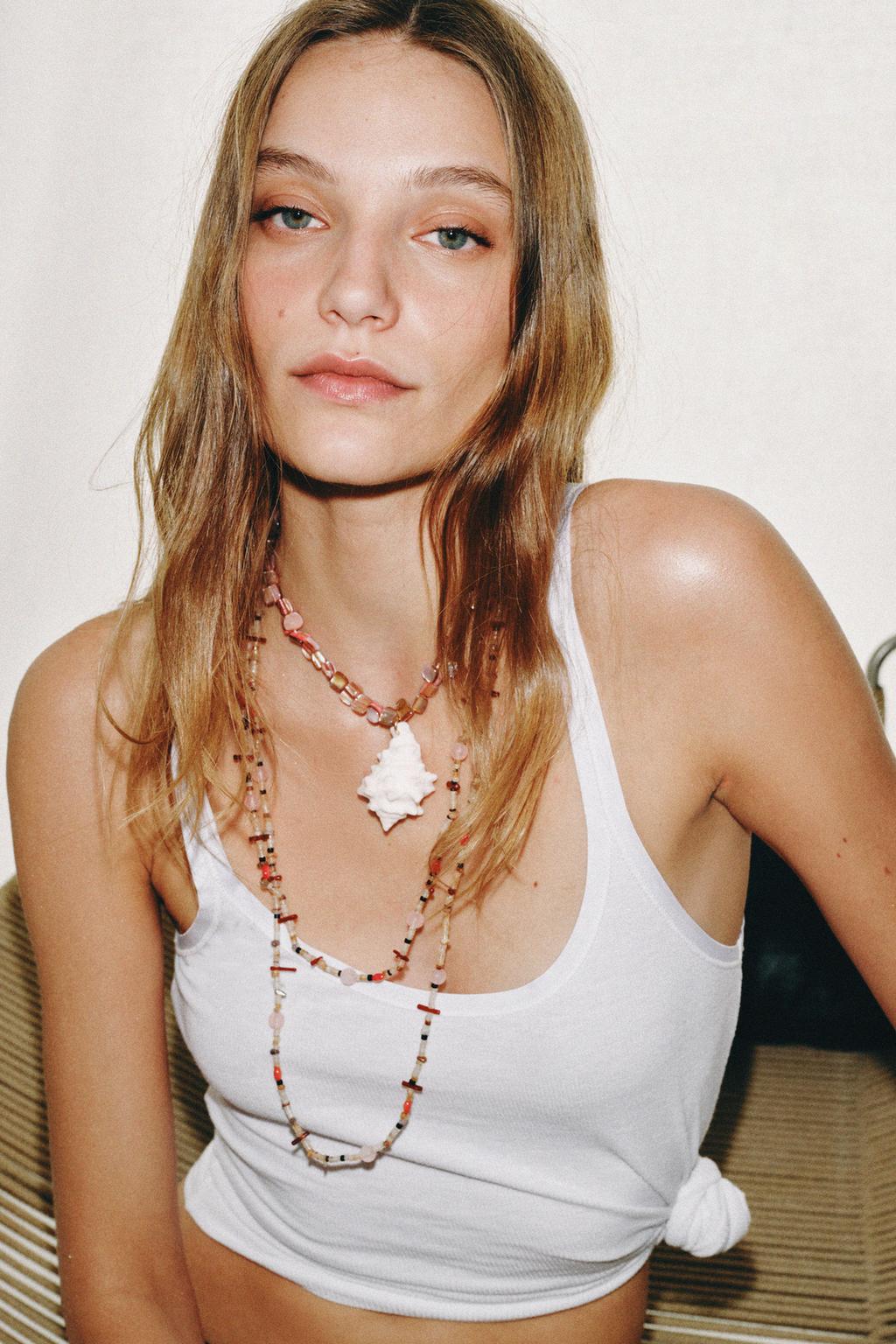 Набор из 3 ожерелий с ракушками и камнями