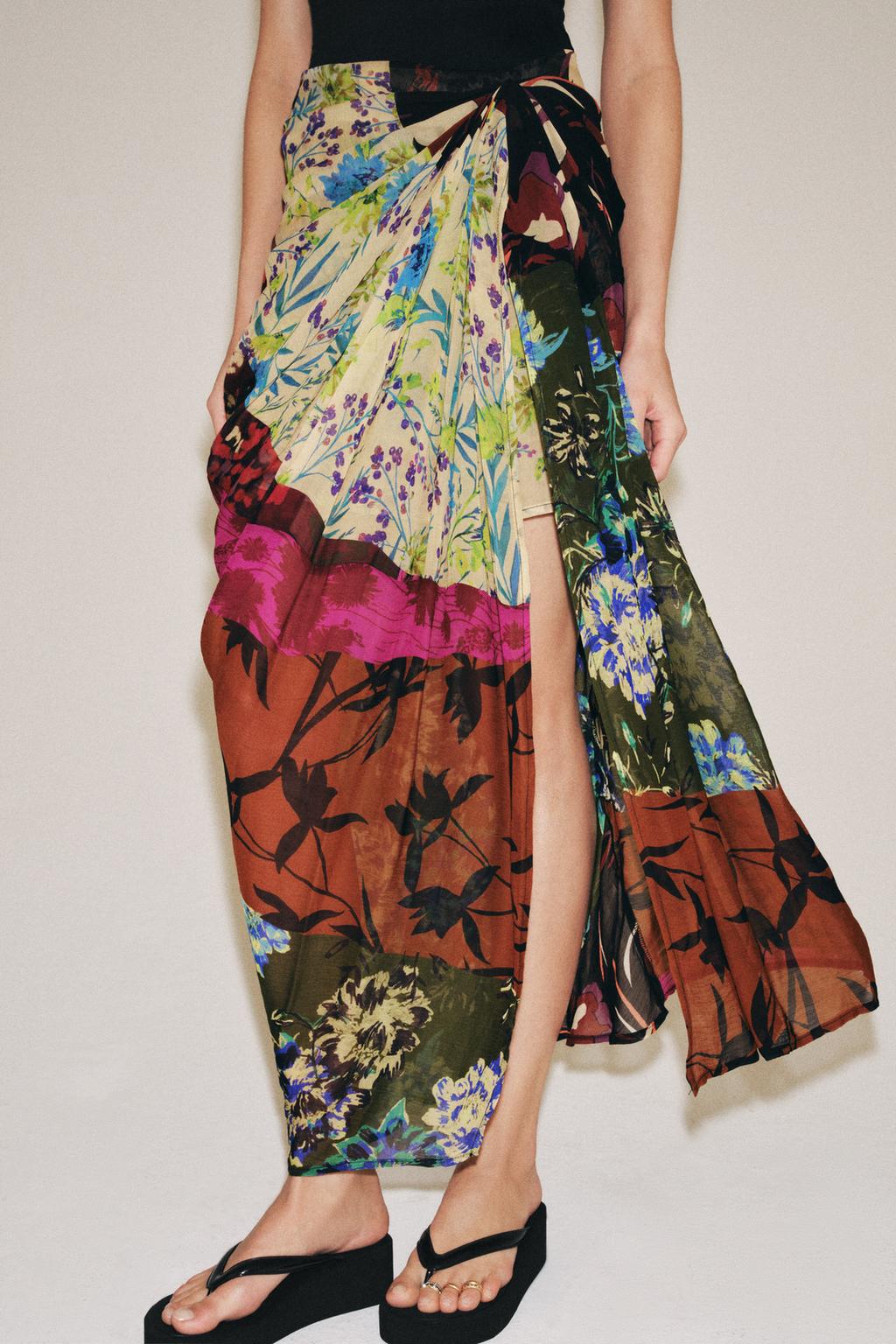 ЮБКА-ПАРЕО С ДРАПИРОВКОЙ И ПРИНТОМ