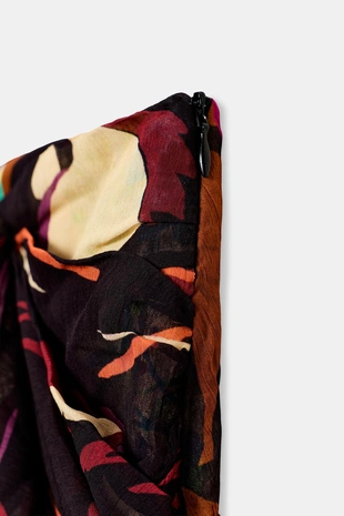 Юбка-парео с драпировкой и принтом- Заказать в России