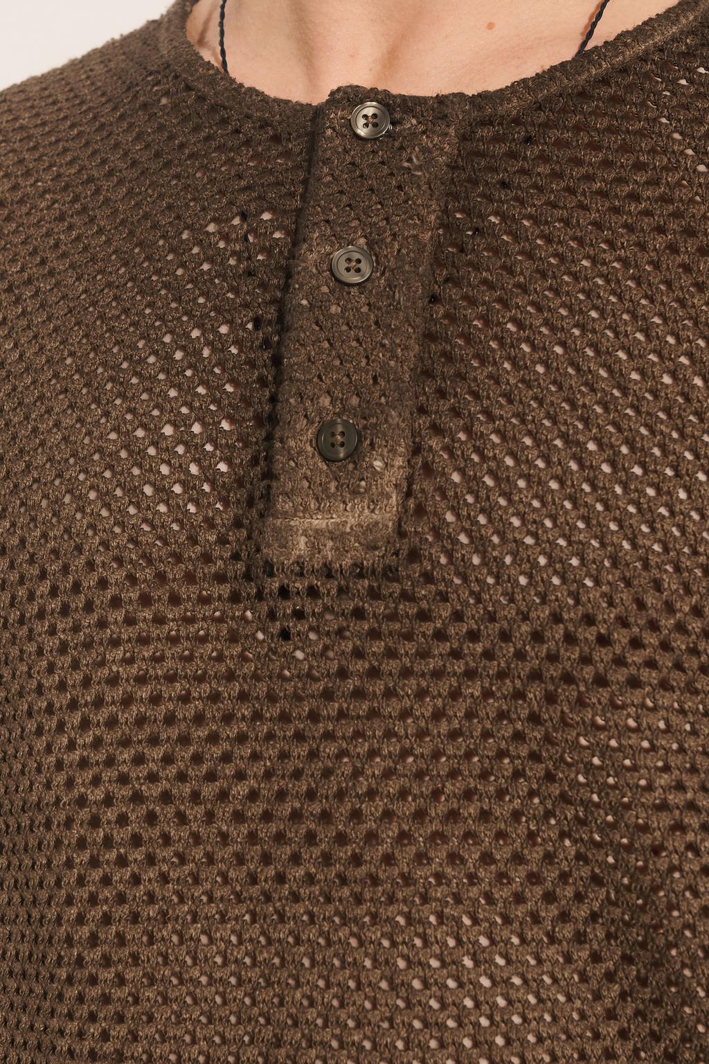 Вязаная футболка с крючком henley