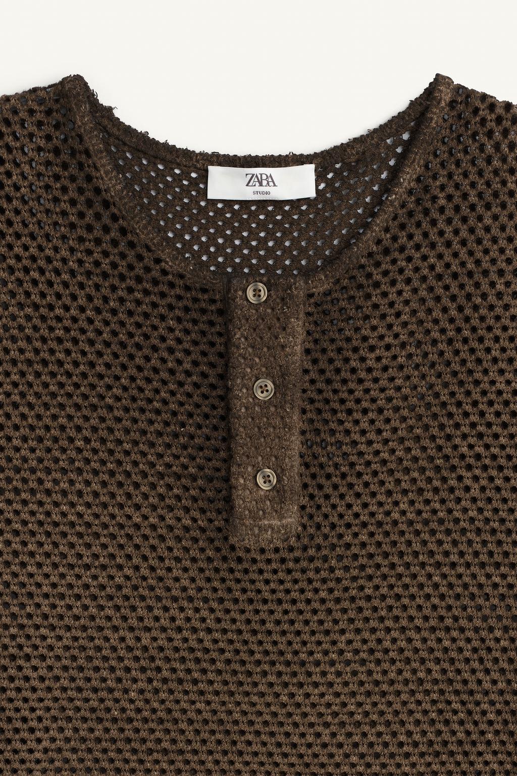 Вязаная футболка с крючком henley