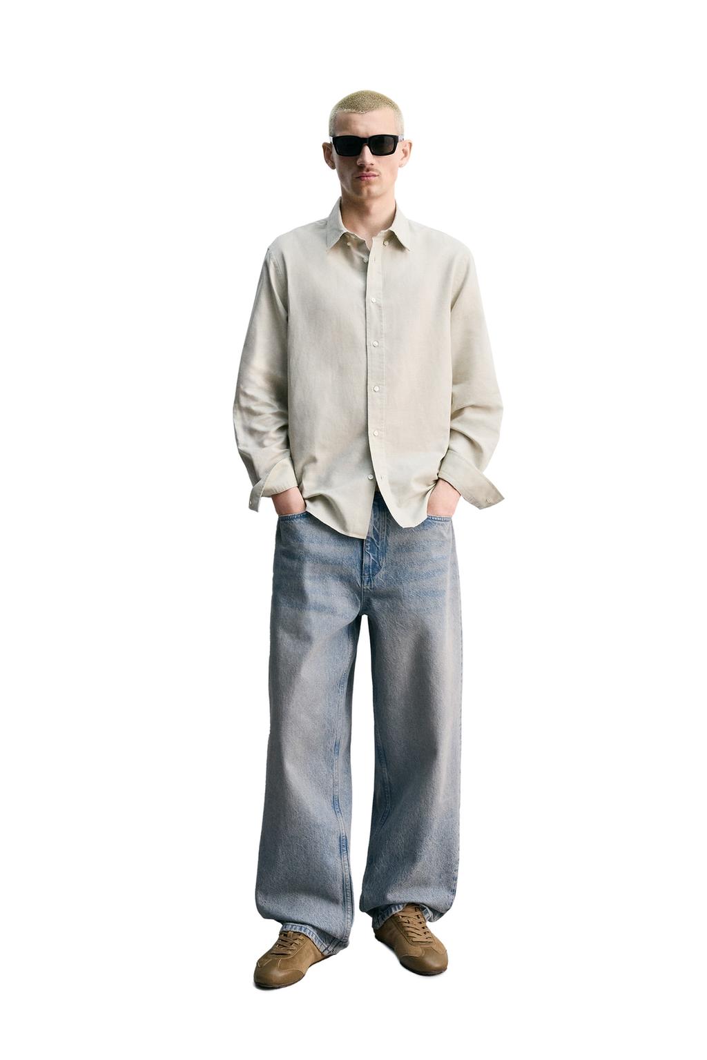 РУБАШКА REGULAR FIT ИЗ КОНОПЛИ И ХЛОПКА