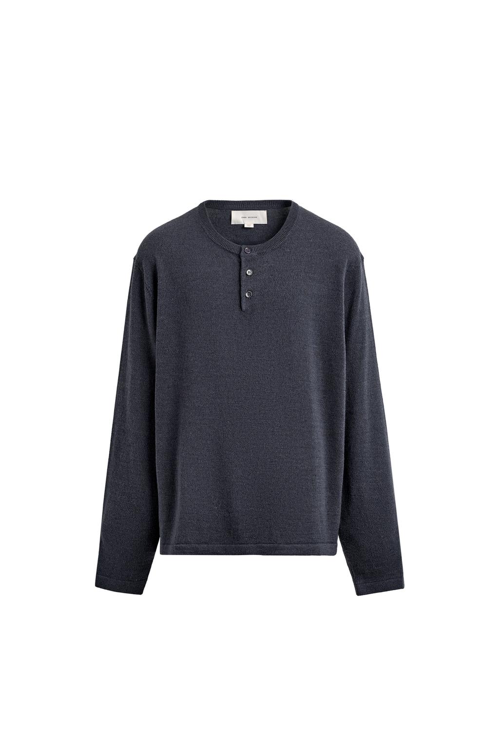 ДЖЕМПЕР ИЗ ЛЬНА И ШЕРСТИ С КРУГЛЫМ ВЫРЕЗОМ