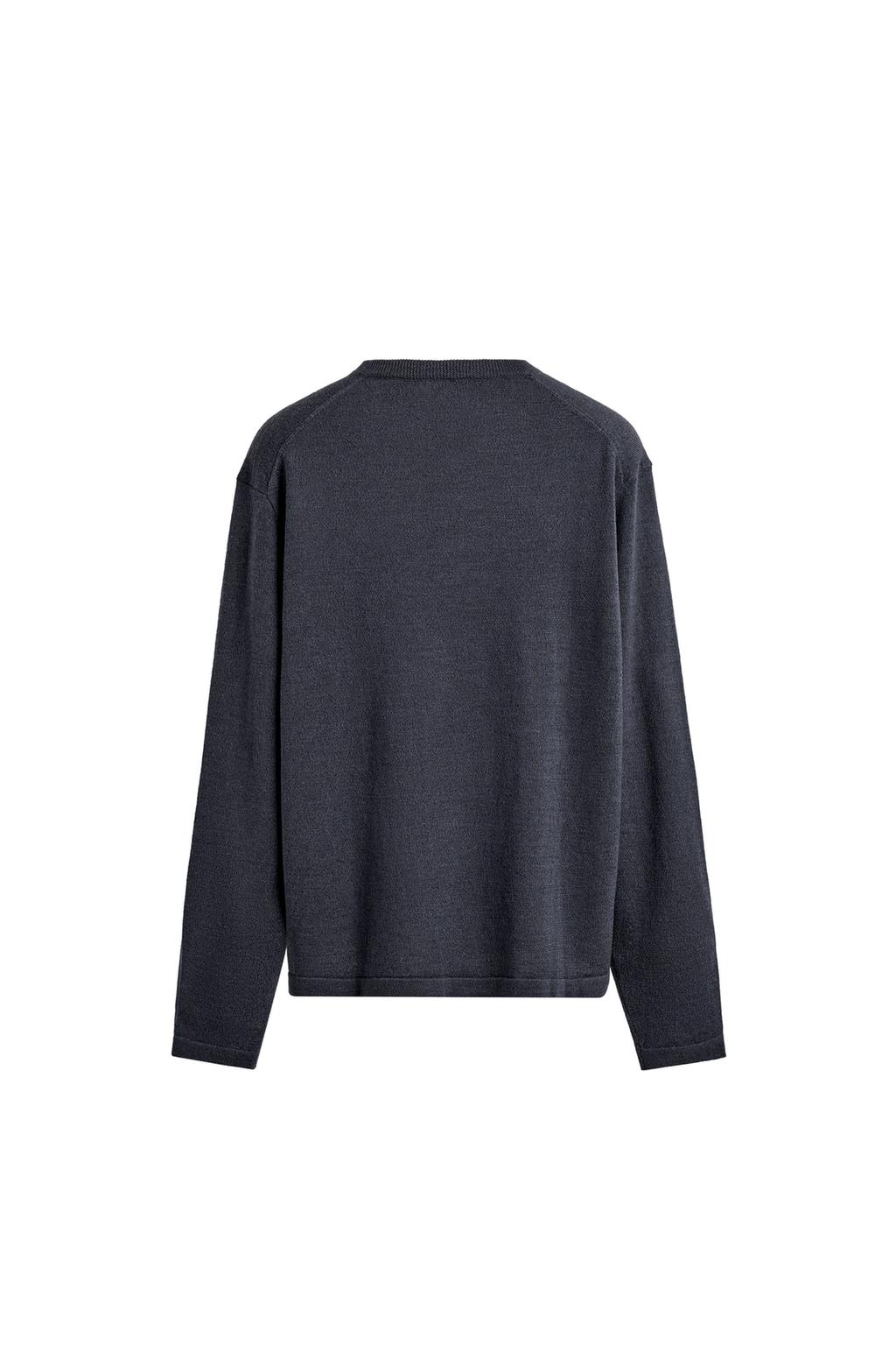 ДЖЕМПЕР ИЗ ЛЬНА И ШЕРСТИ С КРУГЛЫМ ВЫРЕЗОМ