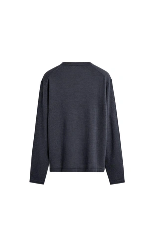 Джемпер из льна и шерсти с круглым вырезом