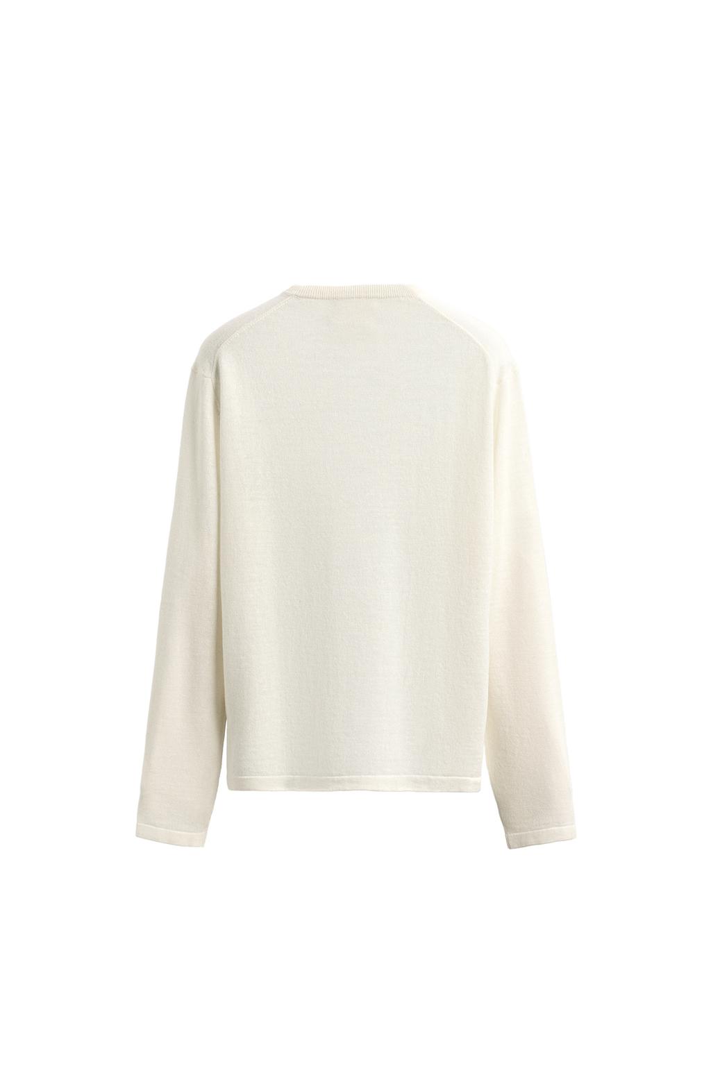 ЛЬНЯНО-ШЕРСТЯНОЙ ДЖЕМПЕР С КРУГЛЫМ ВЫРЕЗОМ