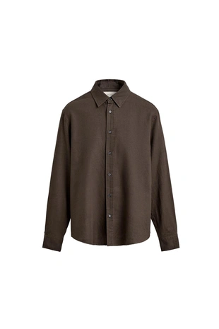 Рубашка Regular Fit из конопли и хлопка