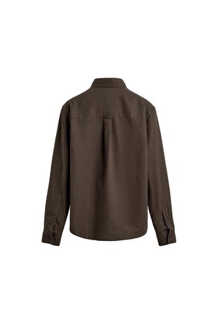 Рубашка Regular Fit из конопли и хлопка