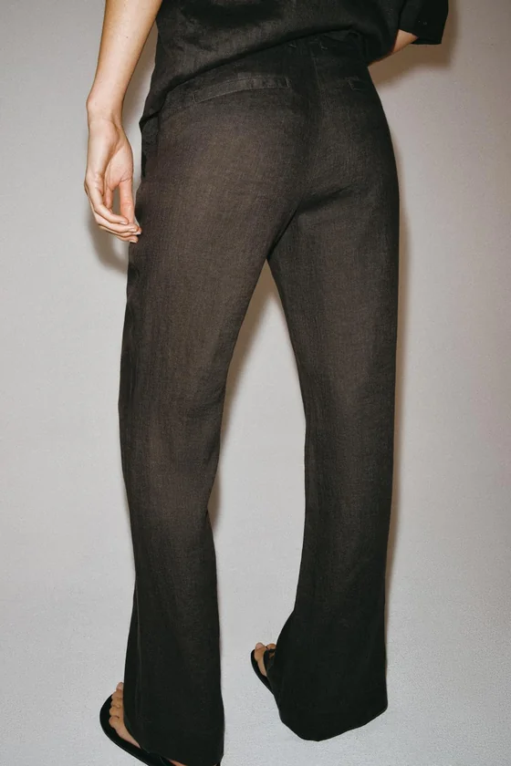 РАСКЛЕШЕННЫЕ БРЮКИ ИЗ ЛЬНА — коллекция Zara «ZW»