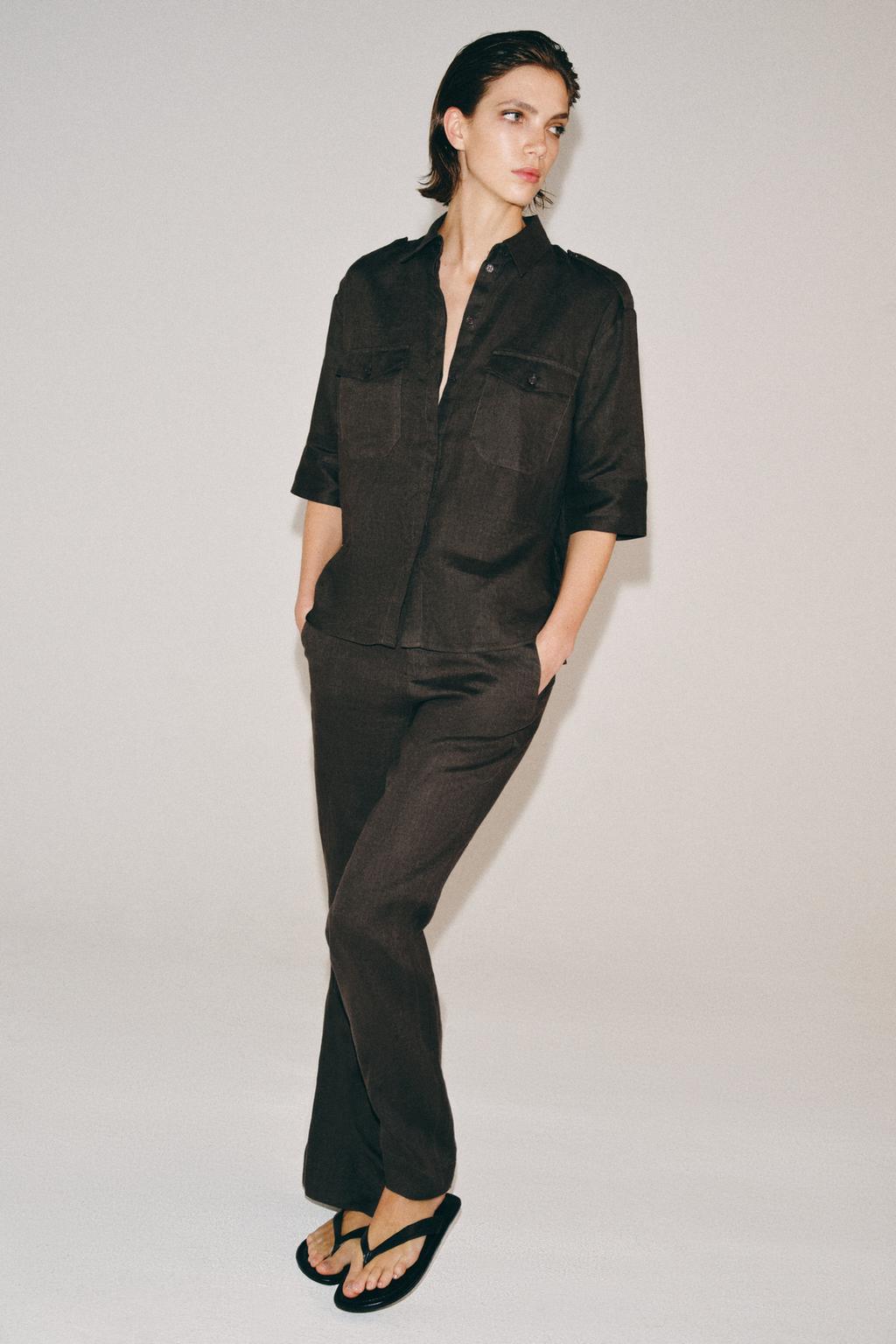 РАСКЛЕШЕННЫЕ БРЮКИ ИЗ ЛЬНА — ZW COLLECTION