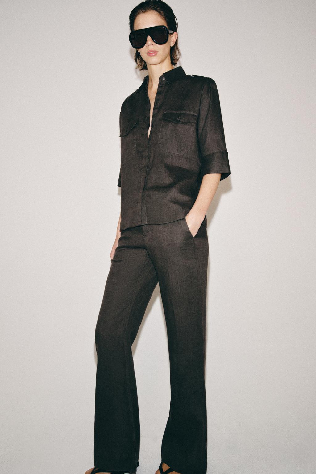 РАСКЛЕШЕННЫЕ БРЮКИ ИЗ ЛЬНА — ZW COLLECTION